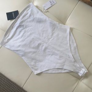 Basic white bandaeu bodysuit